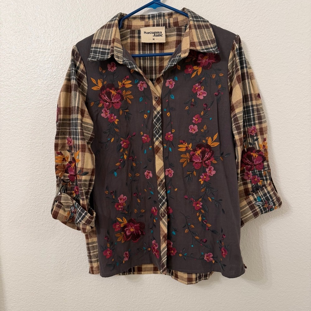 Savanna Jane Multicolor Floral Button Down Shirt
